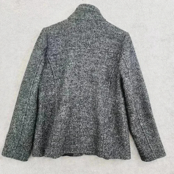 Lands End Womens Wool Blend Zip-Up Jacket Size 14 Gray Mock neck - Picture 2 of 8